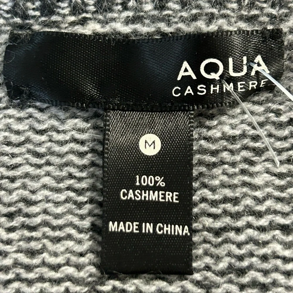 AQUA 100% cashmere heather grey sweater MED